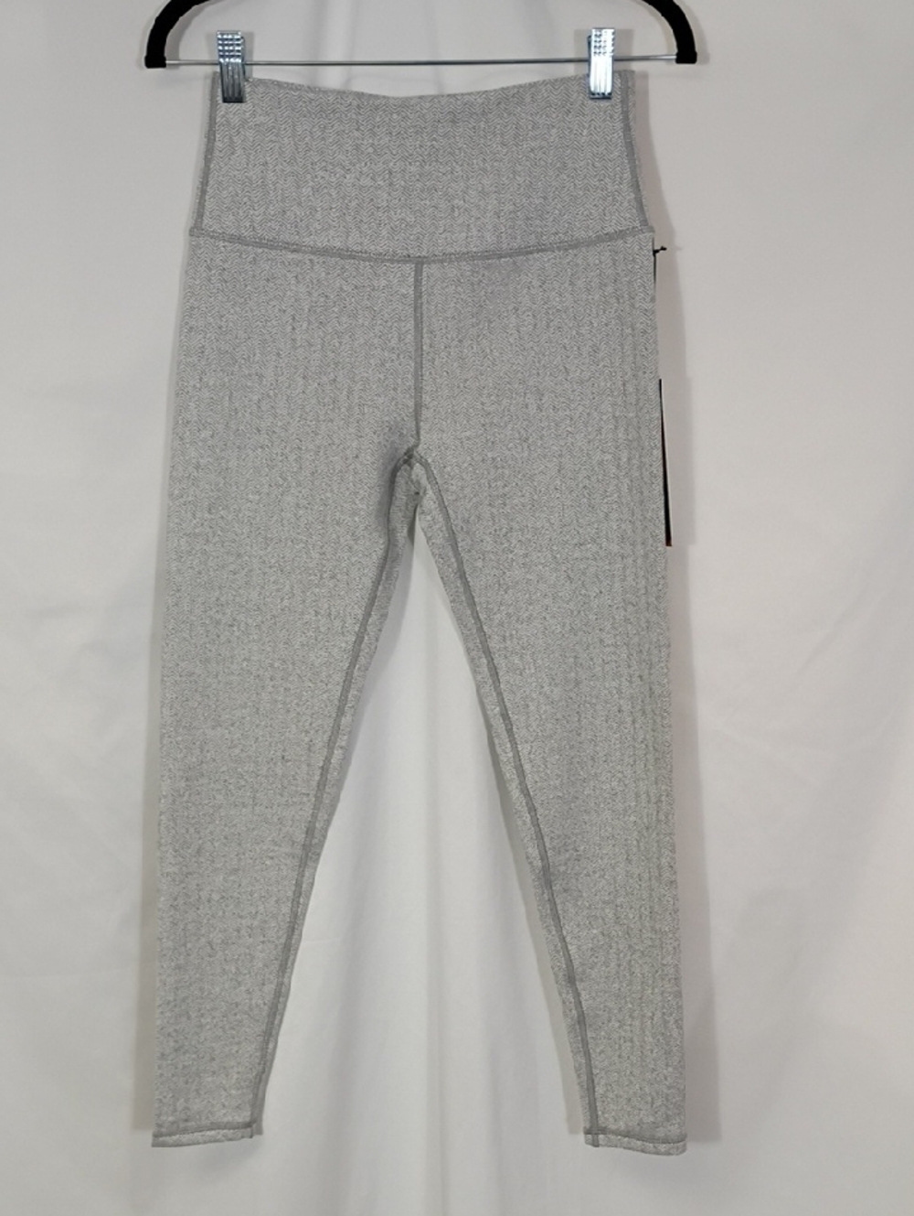 NWT Kyodan Grey/Ivory Herringbone Cold Gear Leggings Womens Sz Small Workout